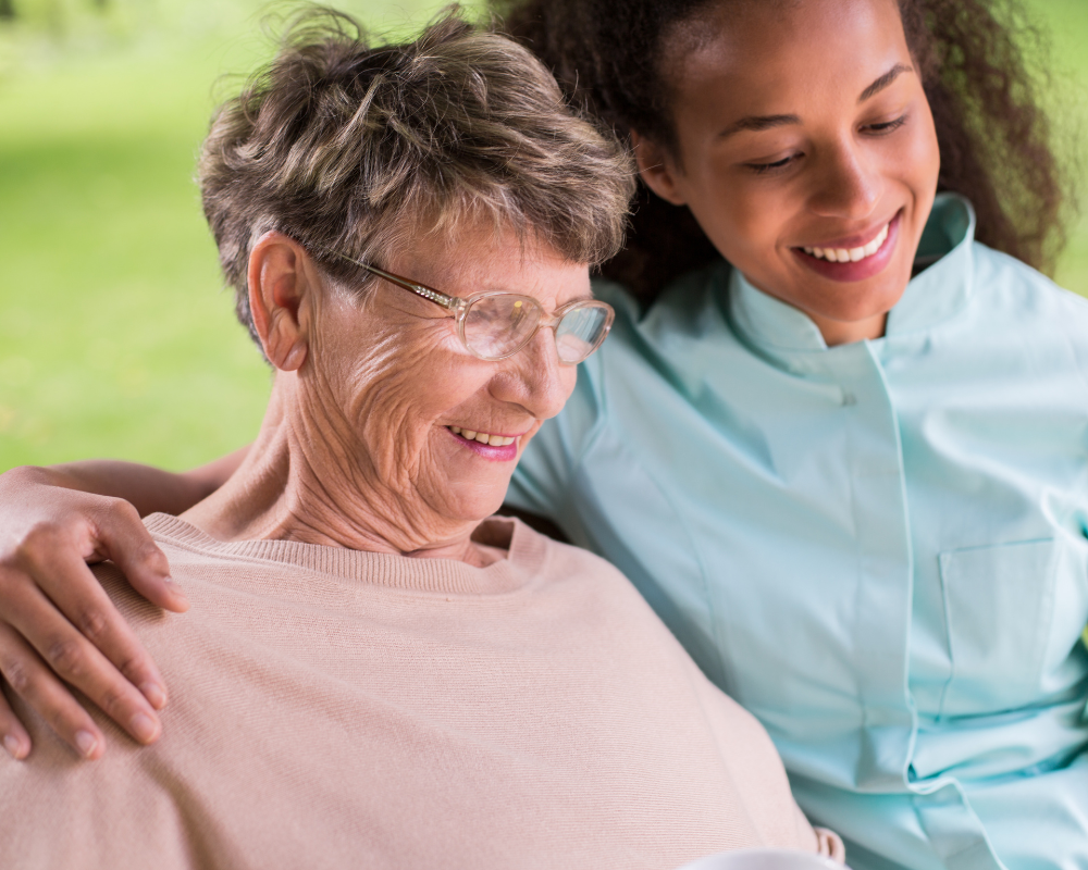 carer providing care for home care patient with A Star care
